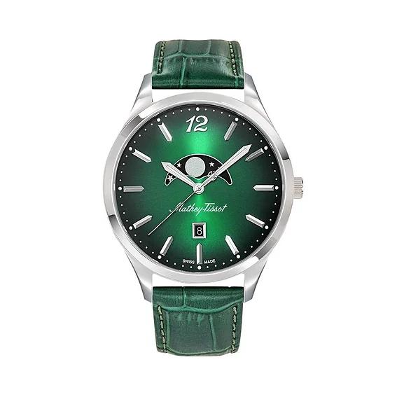 Mathey-Tissot Urban Moon Leather Strap Green Dial Quartz H411LAVM Men's Watch