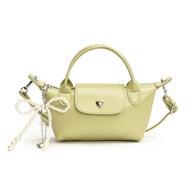 Fashionable Solid Color Kids Shoulder Bag With Stylish Pearl Bow For Boys And Girls
