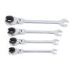 Brake Line Wrench Set 72 Teeth Adjustable Angle 10mm 12mm 14mm 17mm Ratcheting Tubing Wrenches