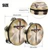 8/10-inch Crucifixion Tambourine Double Row Jingle Hand Bell Clap Drum Party Musical Instrument