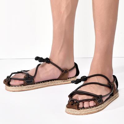 Sandali di Lusso Antiscivolo alla Moda All-match con Lacci Scarpe Casual Estive da Viaggio Uomo Comodi Sandali Romani Nuovi Arrivi Moda Uomo Scarpe Basse