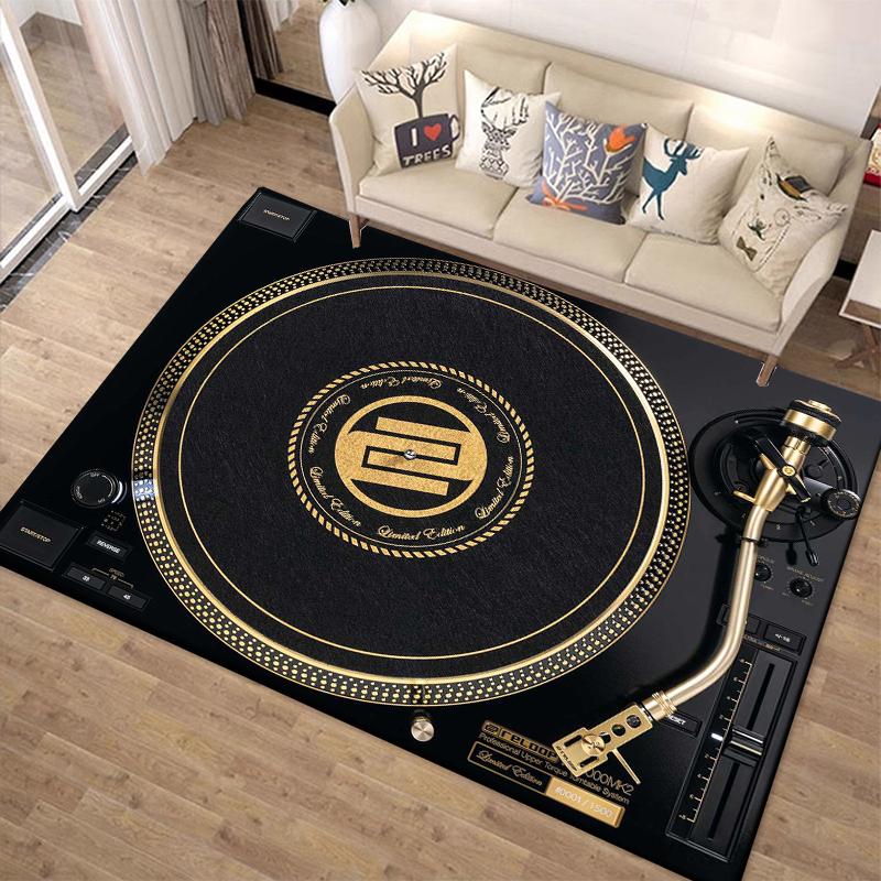 1PC Vinyl Disc Player Pattern Rug Carpets for Bedroom Living Room Sofa Music Mat Creative Door Mat Cloakroom Home Decor Gifts