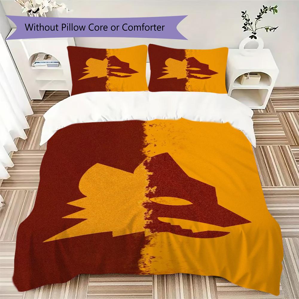 Set Copripiumino con Fantasia A.S. Roma Federa Decorazione per la Casa Regalo di Compleanno (1 * copripiumino + 2 * federe senza imbottitura)02