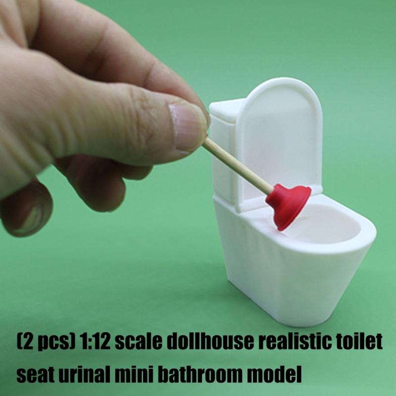 1/12 Miniatur Puppenhaus Zubehör Realistisches Toilettensitz Abtropfgestell Modell für Puppenhaus Badezimmerszene Display Dekoration