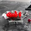 Minimalist Soft Decoration Suspended Lace Stainless Steel Fruit Plate Ornaments Model Room Designer Art Hotel Storage Tray