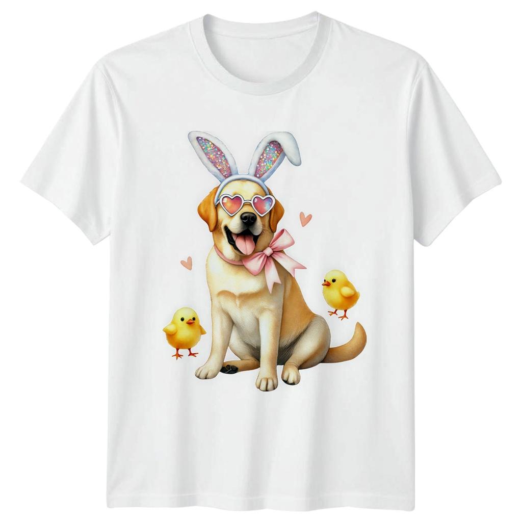 Labrador Retriever Dog Wearing Bunny Unisexs TShirt Labrador Retriever