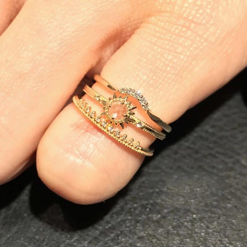 Copper Retro Chic Ring For Women Adjustable Size Unique Geometric Statement Fashion
