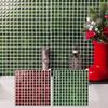 3 Stück Weihnachts-Stil Wandaufkleber Mosaikfliesen Selbstklebend Küche Vinyl Tapete Abnehmbar Wasserdicht Quadratische Wanddekale