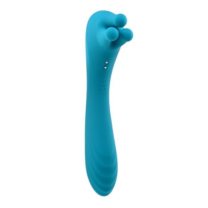Vibromasseur EVOLVED Heads or Tails - Bleu - Stimulation du point G - Billes massantes