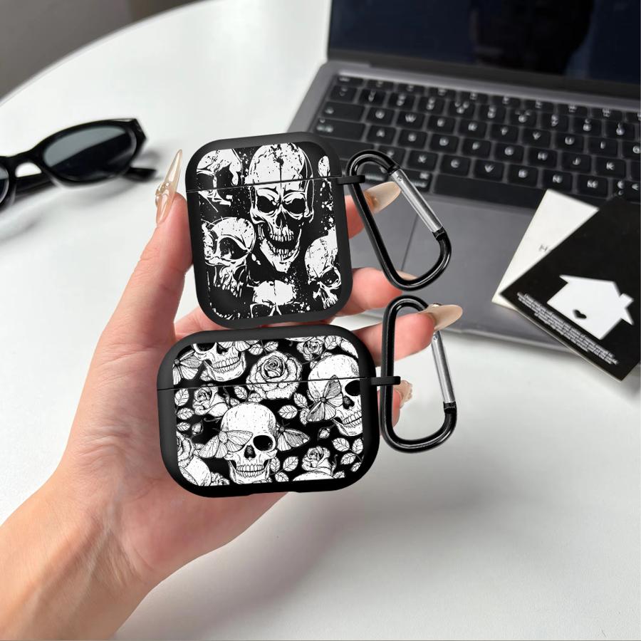 Case For Airpods 4 Pro2 Pro3 2 Pro 3 1 Earphone Cases Cover Also Covered With Skull Flowers