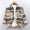 Men's Vintage Floral Thick Flannel Long Sleeve Shirt Jacket