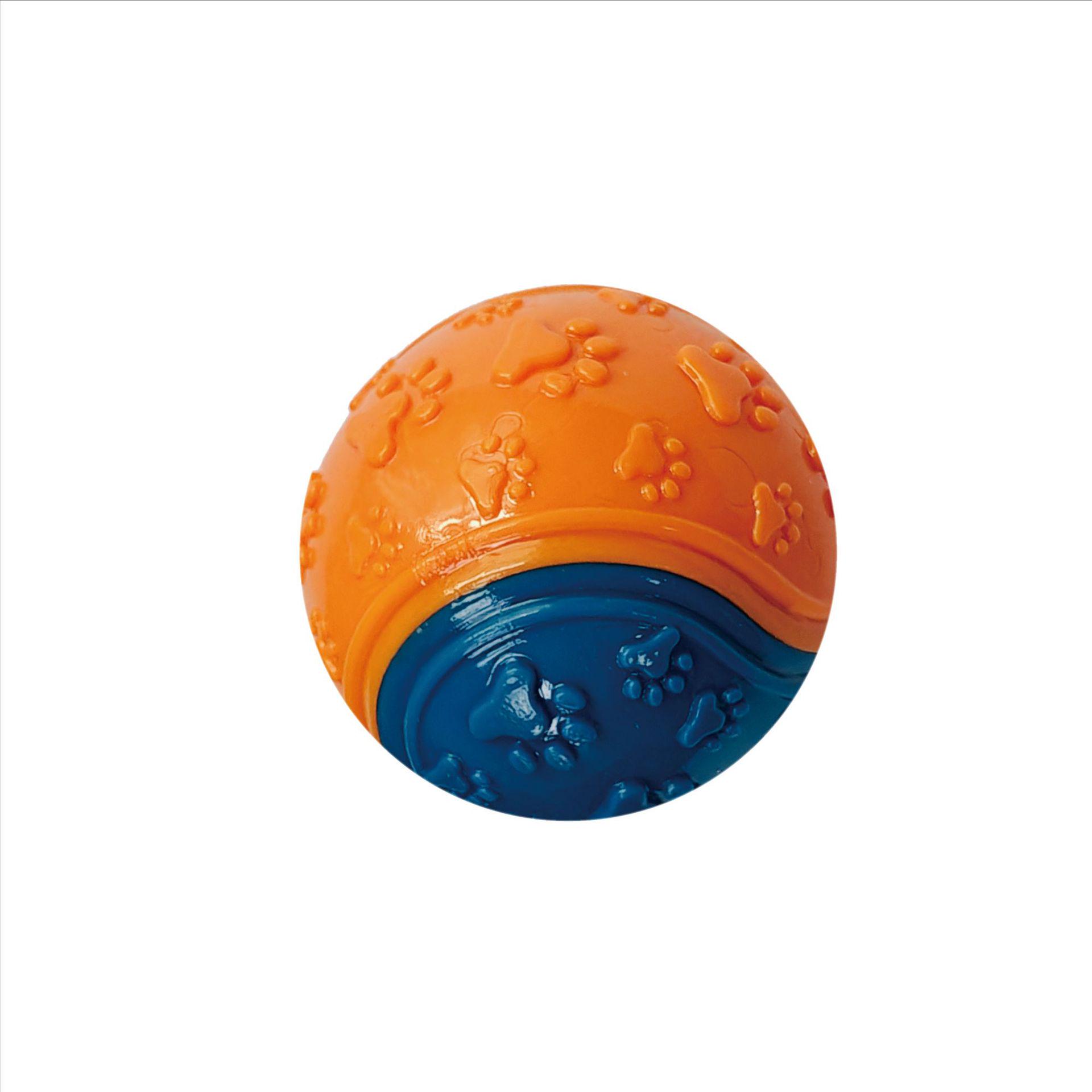

Dual-Color Paw Print Sound Ball: Boredom Relief & Durable Chew Toy for Pets 6.2cm оранжевый/синий