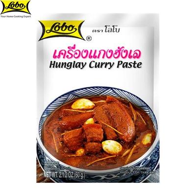 Lobo Pasta di curry Hungley, senza glutammato monosodico, conservanti o coloranti aggiunti / Per 3-4 porzioni, cibo tailandese, 60 g