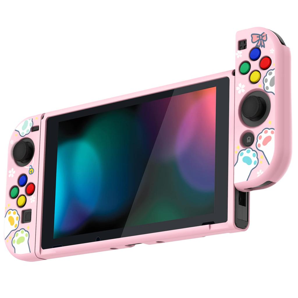 Schutzhülle kompatibel mit PlayVital, weiches, schlankes TPU-Case-Cover für Switch mit bunter ABXY-Tastenkappe Switch, [Süßes Kätzchen]