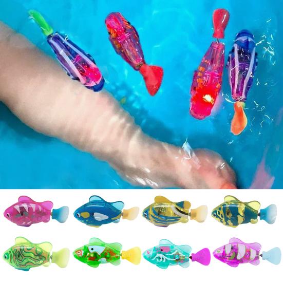 Swimming Fish Toy with LED Light Waterproof Battery Powered Simulation