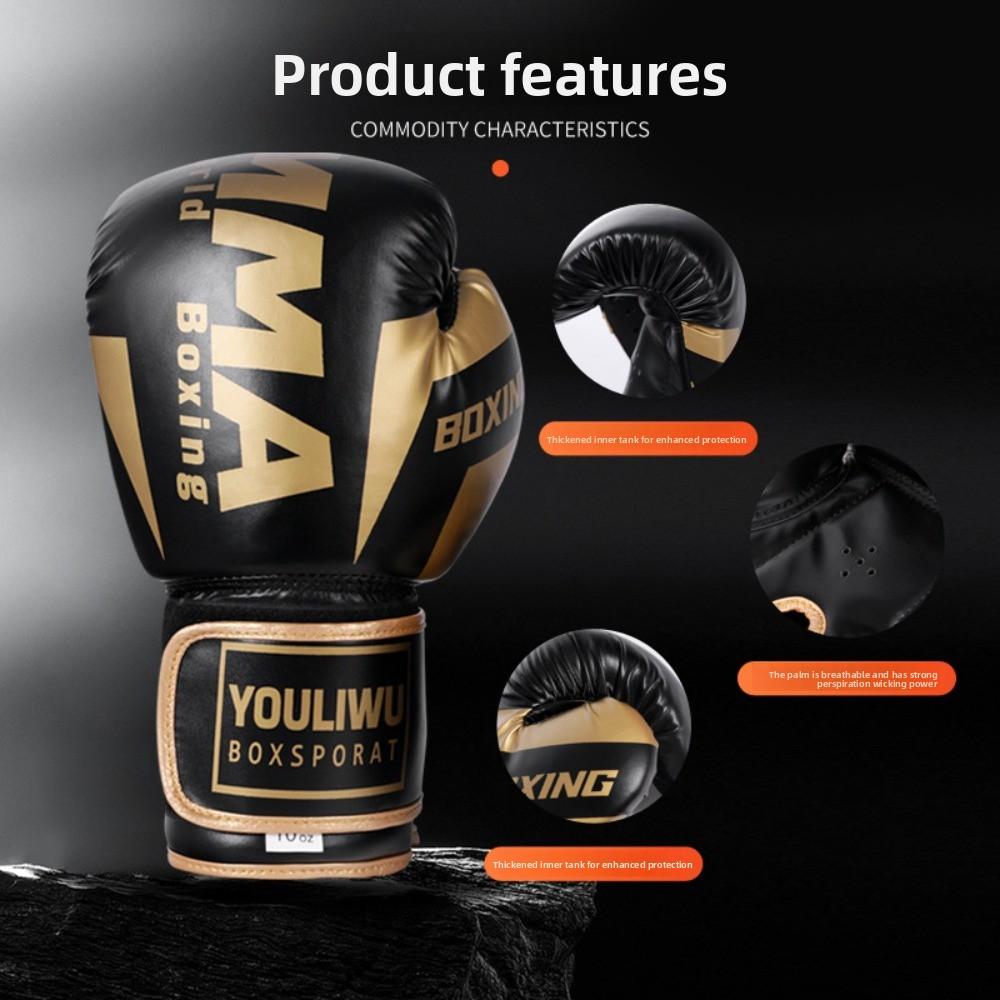 PU Leather Kickboxing Gloves Sponge Padding Punching Training Gloves Boxing Gloves Training