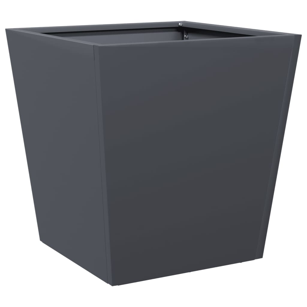 Vidaxl Donice Ogrodowe, 2 Szt., Antracytowe, 40X40X40 Cm, Stalowe