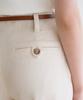 Illoje Wide One-Button Slit Pants (Ivory)