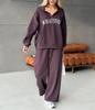 Europe, America, Cross-border, Women's Clothing 2025 New Fashion Casual Suit Printed Long-sleeved Sweater Zipper Trousers Two-piece Set