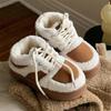 Winter Fashionable Shoes Women's Comfortable Warm Retro Women Shoes Velvet Blocked Sneakers