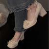 Rundkopf dicker Absatz High Heels weiblich Abendfee neuer chinesischer Stil mit Cheongsam Hochzeitsschuhe Brautschuhe Mary Jane Damenschuhe