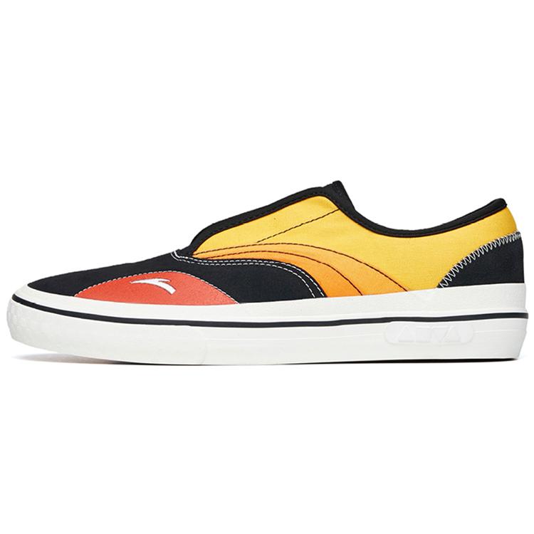 New Anta Qian Xing Low-Top Skateboard Shoes Men's Black Yellow Slip-on Version 112228017-4