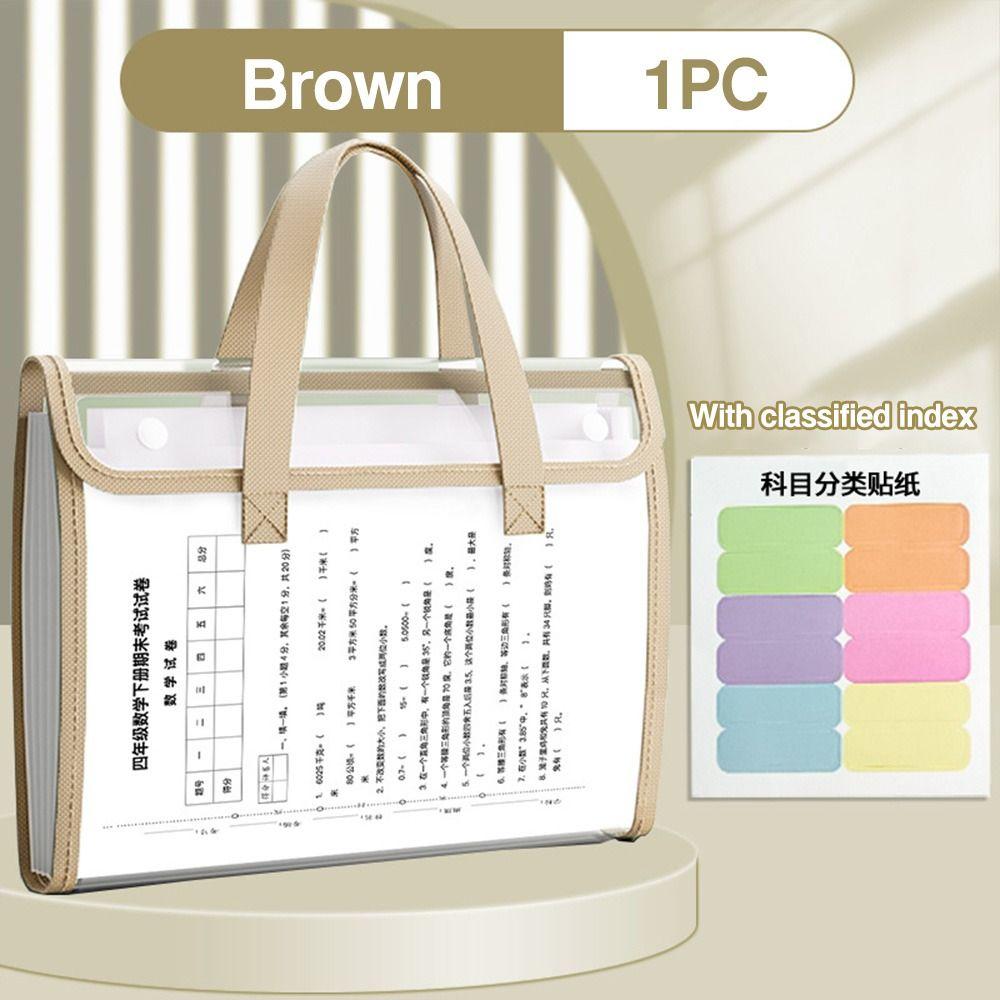 

Waterproof File Bag Flip Design Archive Bag Portable A4 File Folder School Office коричневий