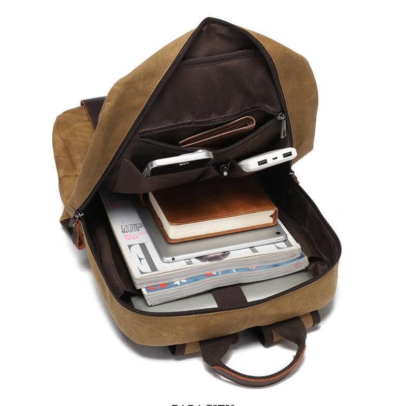 Men's Vintage Crazy Horse Leather Backpack