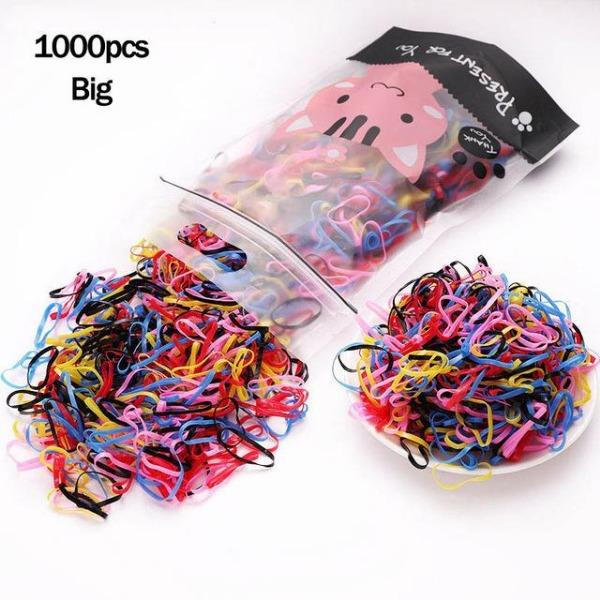 1000 teile/paket Mädchen Bunte Kleine Einweg Gummibänder Gummi Für Pferdeschwanz Halten Scrunchie Haarbänder Mode Haar Zubehör