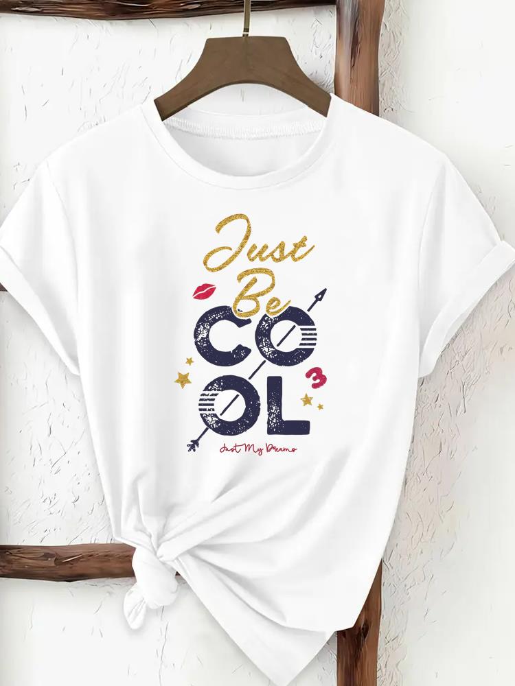 

(Asian Size) Tee Top Woman Print Women Clothing Short Sleeve T Shirt sweet love cute 90s Fashion Female Graphic T-shirts S