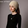 Solid Color Ponytail Beanie Hat Headwear Women's Hat Warm Knitted Hat  Winter