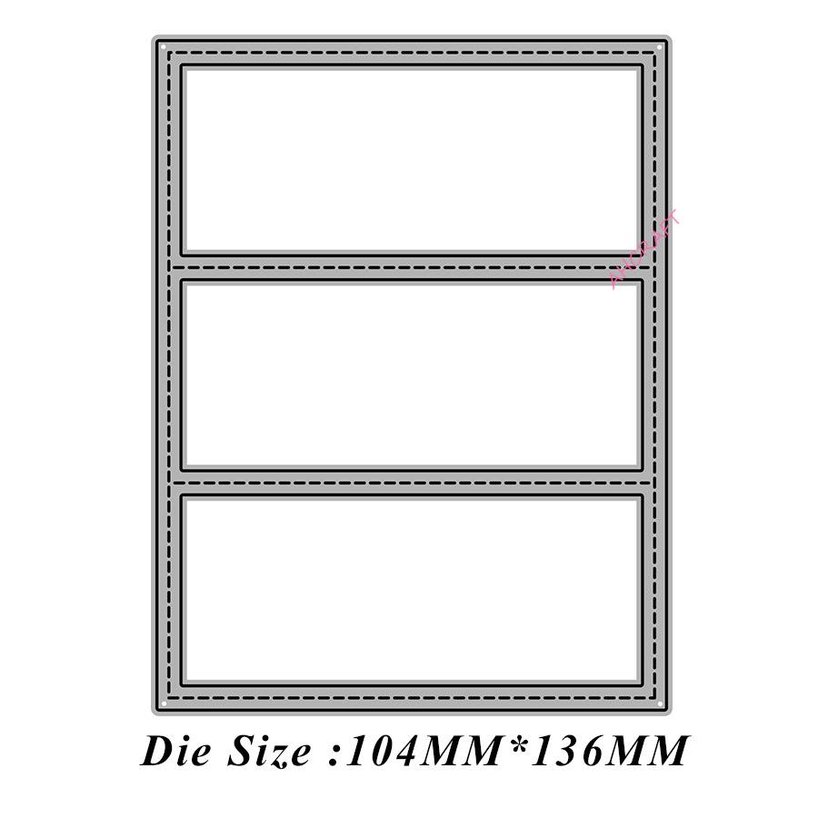 

5904 Rectangular Metal Carbon Steel Die-Cutting Frame Mold for DIY Crafts 104*136mm 15g/set