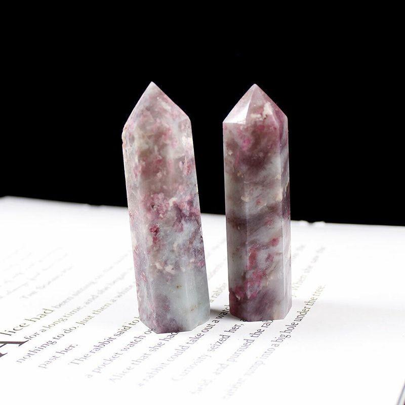 Beautifully Authentic Pink Tourmaline Tower Quartz Crystal Point Wand For Reiki Healing