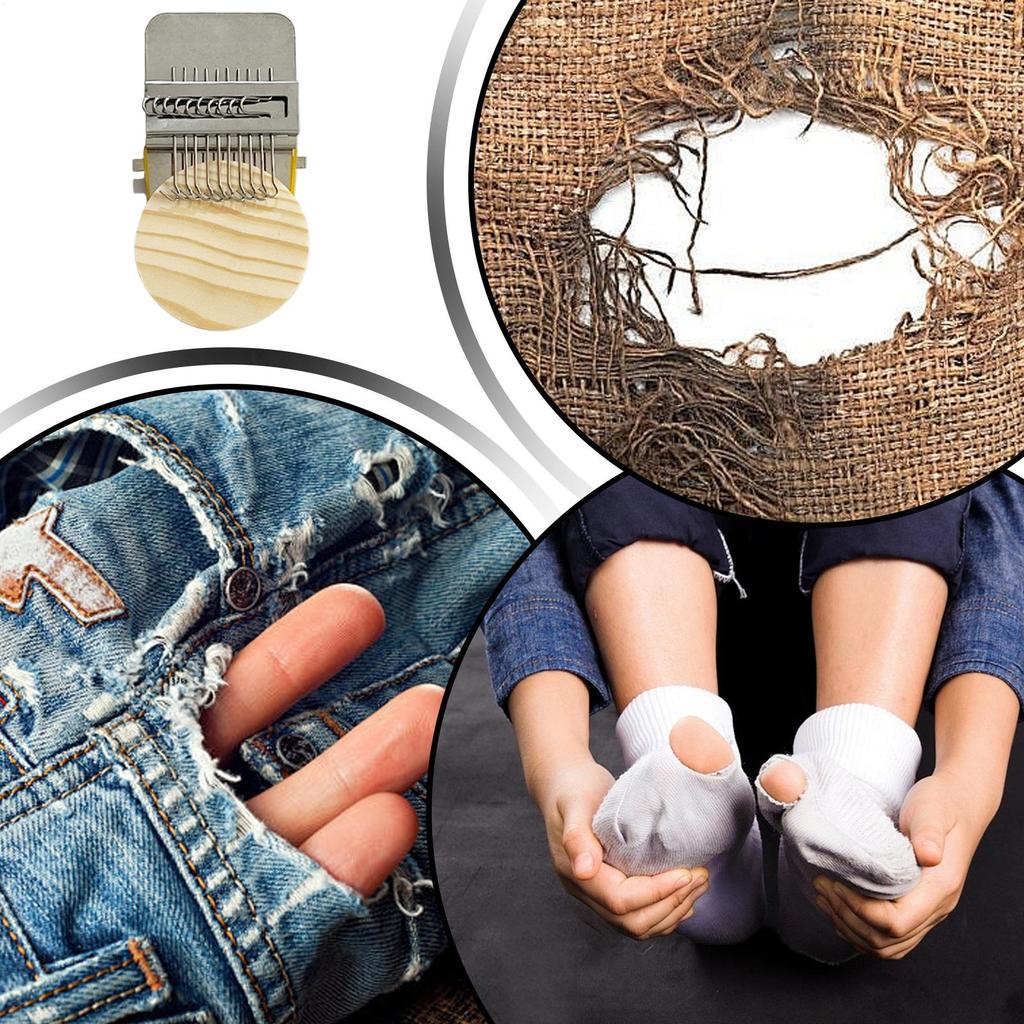 Mending Loom Small Patch Darning Supplies Knitting Loom Kit For Crochet Embroidery Craft Arts Yarn Projects Jeans Socks Clothes