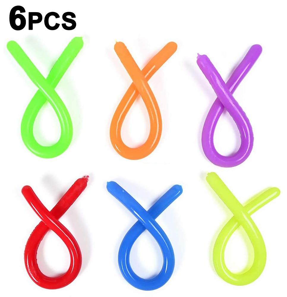 Colorful Soft Rubber Decompression Elastic Rope Toys Wholesale Children DIY Winding Pull Noodle Rope Toy Party Game Props Gifts