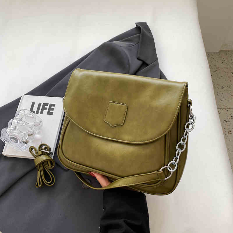 Autumn Winter Large Capacity Commuter Underarm Bag Women Retro Texture Crossbody Bags  New Soft Leather Messenger Bag
