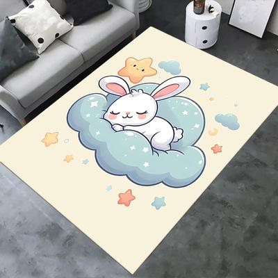 Charming Bunny Star Chair Mat Office Carpet for Home Decor, Suitable for Living Room, Bedroom, and Various Rooms
