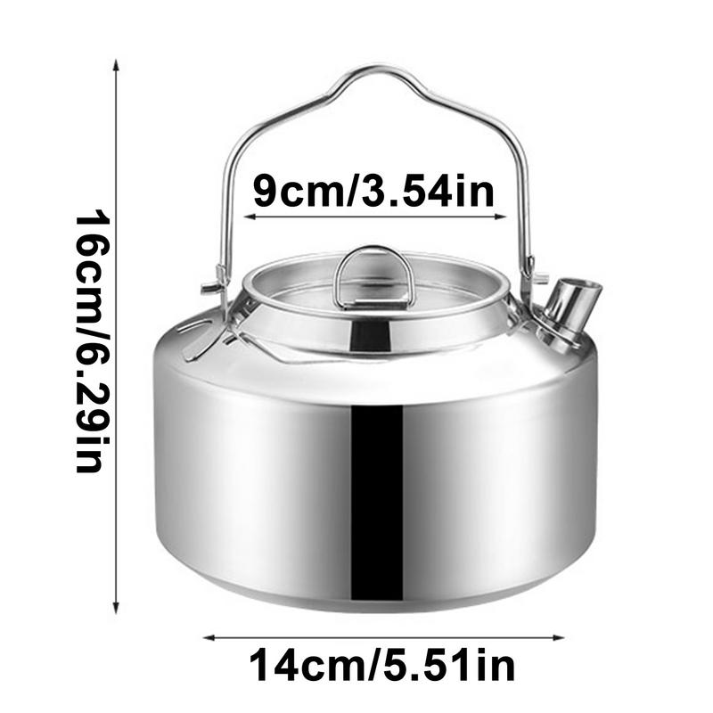 Offenes Feuer Kessel 1,4L Herdplatten Teewasser Kessel Edelstahl Kessel Tragbar Große Kapazität Camping Kessel Zubehör