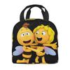Maya The Bee With Flowers Cartoon Insulated Lunch Bags Food Bag Portable Thermal Cooler Lunch Boxes For Picnic