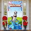 Welcome Shark Soccer Door Cover Cartoon  Festive Event Banner Welcome Shark Soccer Backdrop Water Splash Effect