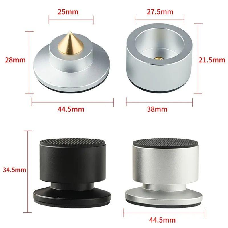ABUL-4er-Set Füße Lautsprecher Spikes Fußpolster KTV Bühnenlautsprecher Aluminium Isolation HIFI Ständer Schwarz