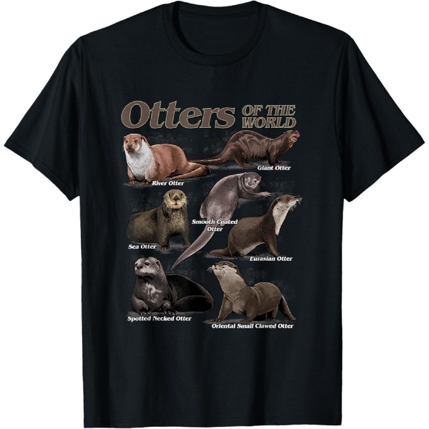 Выдры Животные Мира Образовательная Футболка для Любителей Выдр S чёрный