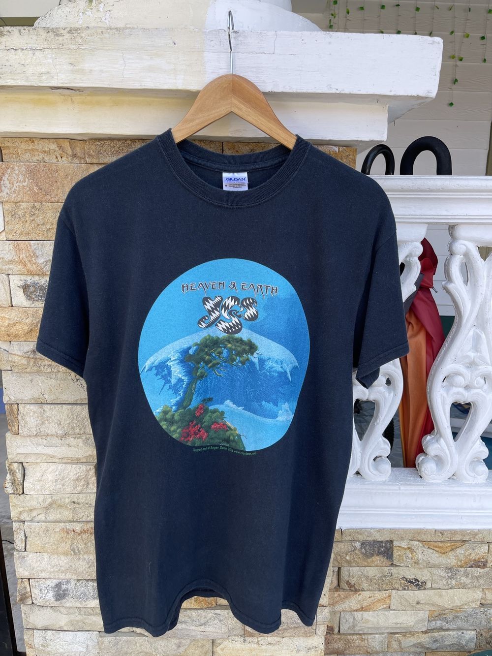 Vintage 90 s Yes Heaven  Earth Band Tour Black Unisex Tshirt S-5XL KH7816 XXL