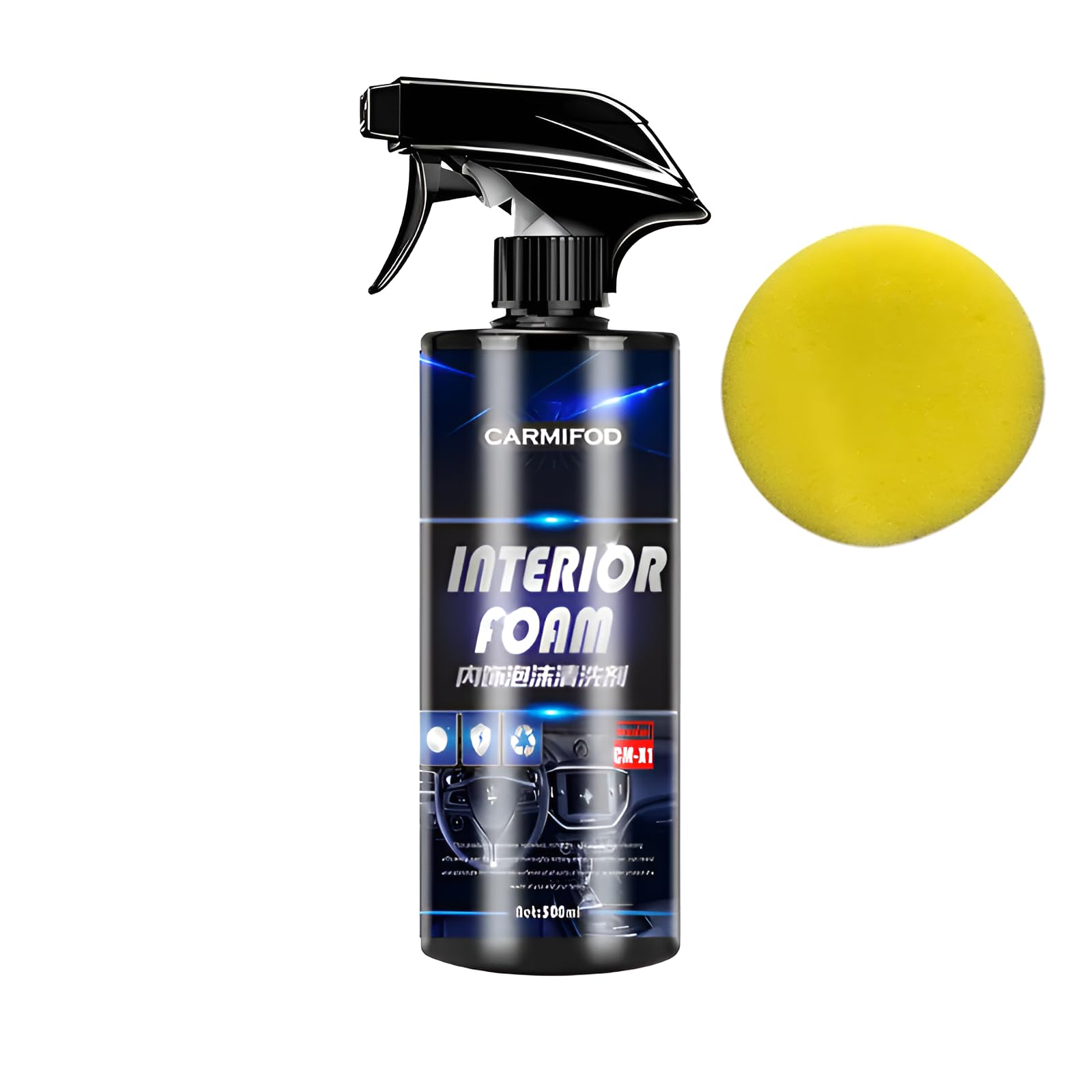 

Car Interior Cleaning Foam, Car , 16.9 fl oz (500 L), Large Capacity, Car 500ml