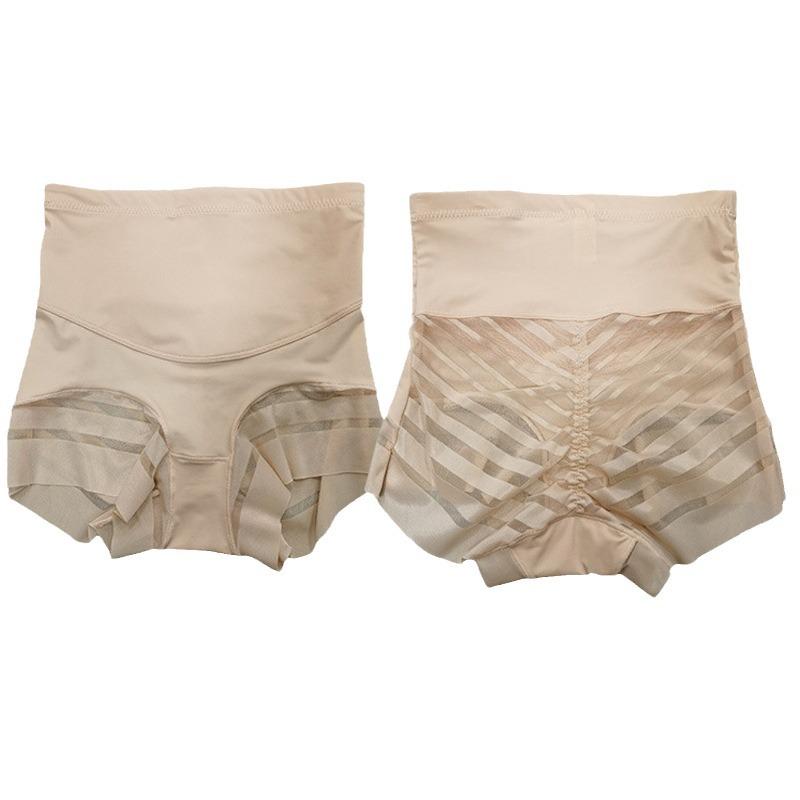 High-Waisted Seamless Mesh Tummy Control Thongs with Butt Lift and Breathable Cotton Crotch - Plus Size.