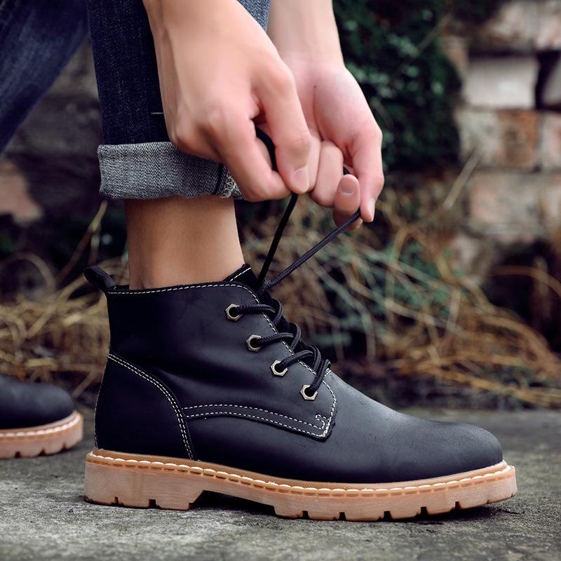 

Ботинки для инструментов, кожаные ботинки Martin для походов, женские дышащие кожаные ботинки средней высоты, мужские ботинки для пустыни, короткие ковбойские ботинки, мотоциклетные ботинки 45