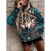 Autumn Winter Creative Colorful Animals 3D Digital Printed Women's Loose Fitting Pullover Hoodies Fashionable Long Sleeved Hoodies