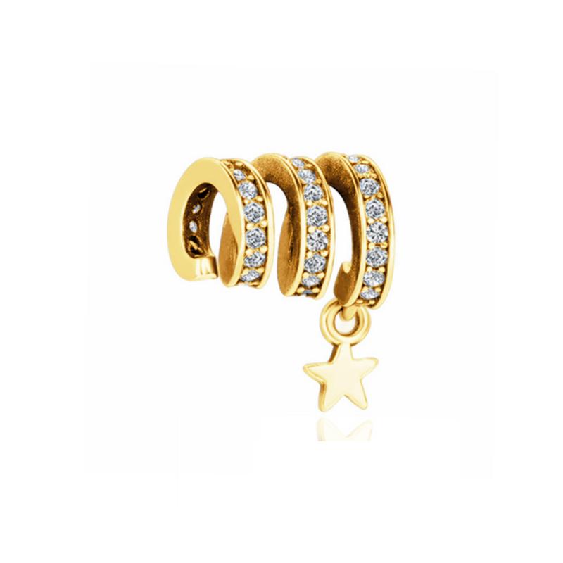 Sparking Gold Animal Heart Clip Charm Beads Dangle Fit Original Snake Bracelet Necklace Beads For Diy Jewelry Women Gift