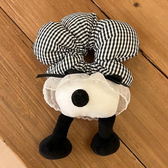 Hair Tie with Sufficient Elasticity Dot Print Lace Splicing Hair Flower Butt Design Hair Tope Buns Ponytails Half-Tied Hair Scrunchie