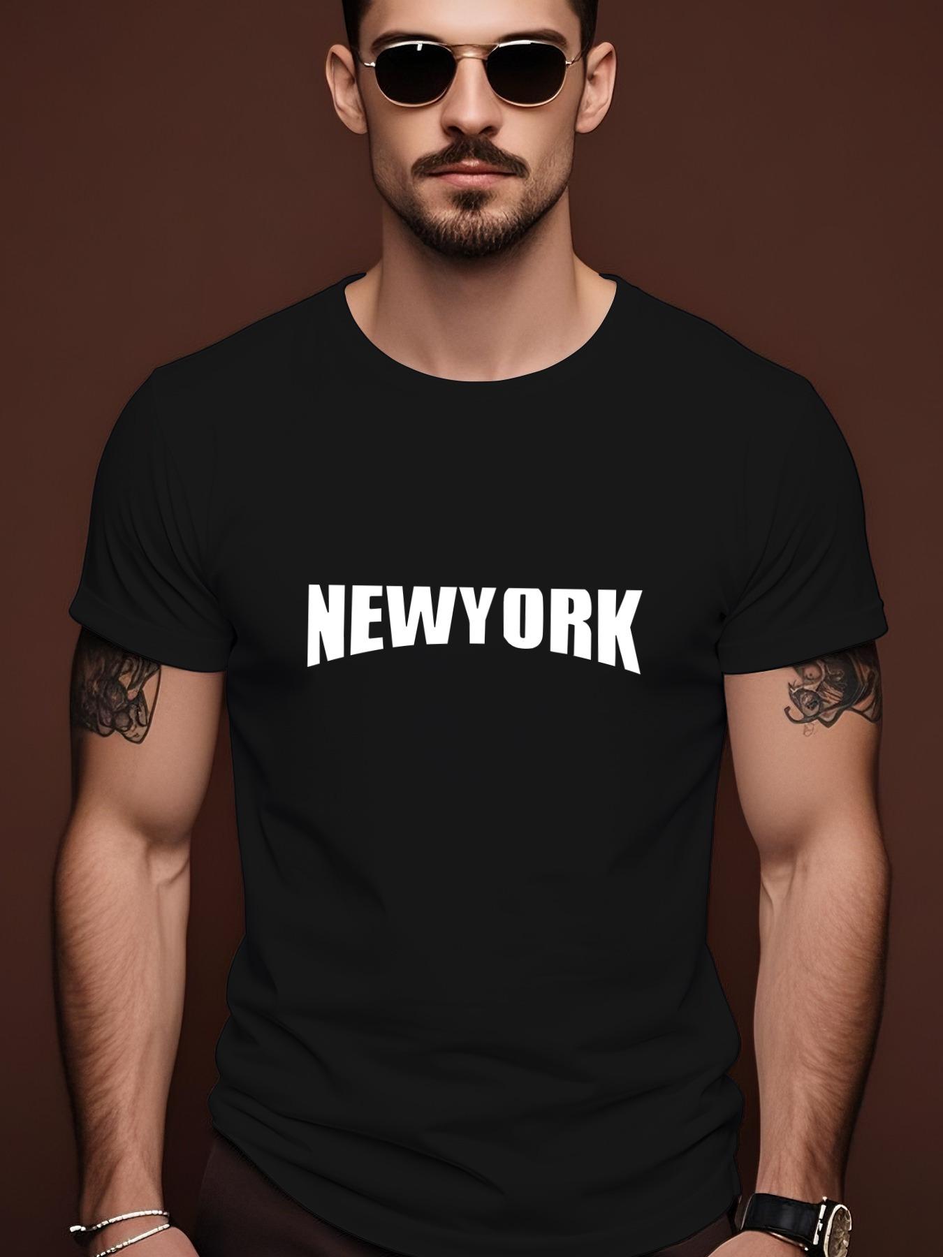 NEW YORK Graphic Casual Streetwear Tshirt - Summer Short ... S